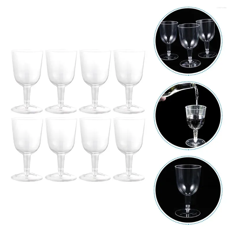 Wegwerpbekers rietjes 8 pc's plastic glazen kopje helderglazen ijs met meerdere use kleine dessertcocktail tumblers