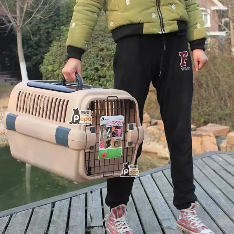 Cat Carriers Portable Carrier Travel Suitcase Luggage Outdoor Plastic Hard Shell Airline Indoor Large Box Katze Pet