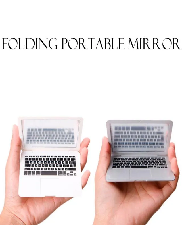 Mini laptopy Mirror Portable Mini Laptop Mirror Osobowość Make Up Mirror Laptop Compact Mirrors Makeup Tools6310882