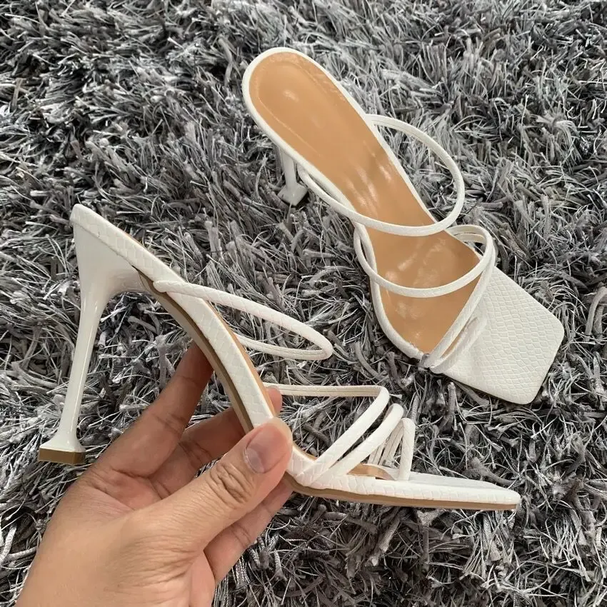 Shoes Sandales Talon Femme Latest Design No MOQ 11CM Nude Color Suede Leather Sandals Sexy Ladies Stiletto High Heels For Women