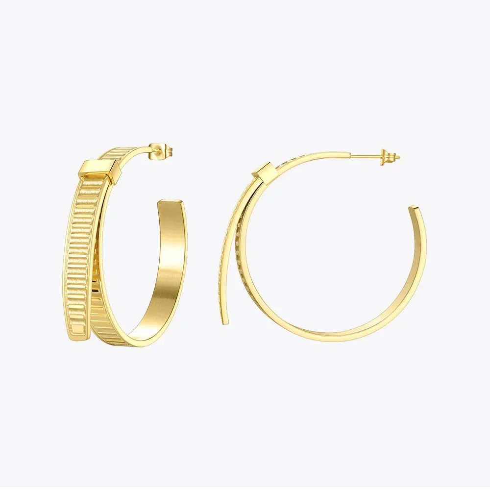 Örhängen Enfashion Cable Tie Knot Hoop örhängen för kvinnor Personlighet Rostfritt stål Guldfärg Hoops Earings Fashion Jewelry 2020 E1157