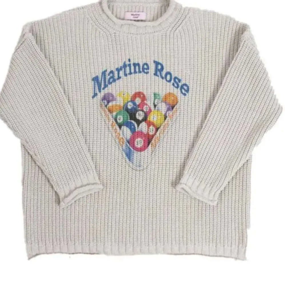 Nieuwe Truien Schouder Martine Rose Dikke Naald Modemerk Geplooide Gebreide Trui Stijl Biljart Gedrukt Heren Dames Sweater65