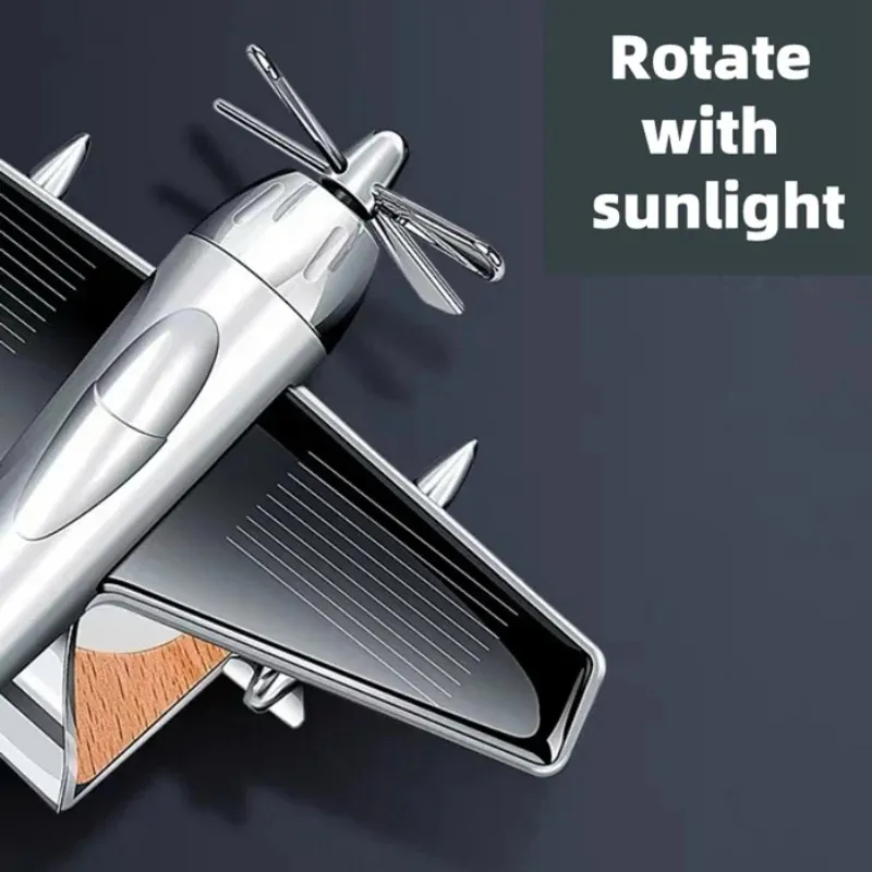 Désodorisant de voiture décoration d'avion solaire Mini parfum de voiture désodorisant parfum voiture avion ornement parfum de voiture décor de voiture