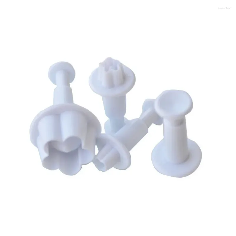 Moldes de cozimento 4 unidades / conjunto Fondant Bolo Cortador Molde Decoração Êmbolo Sugarcraft Tools