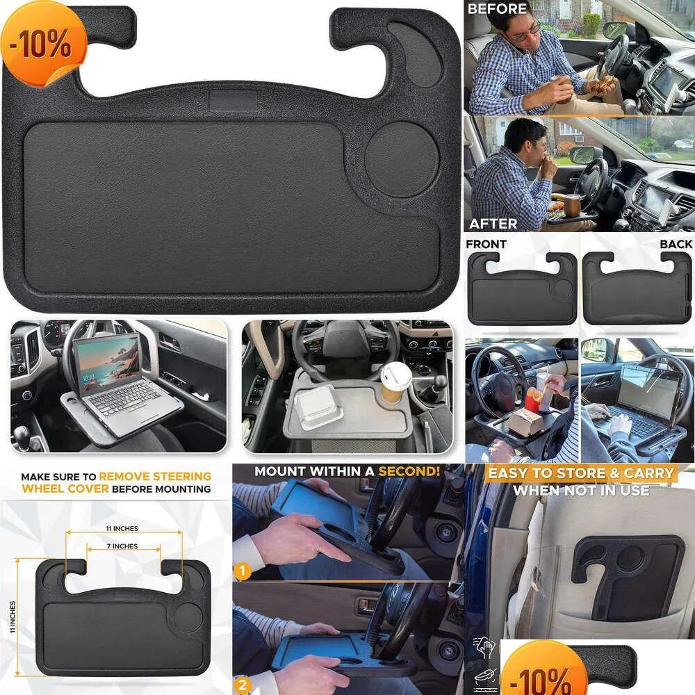 Support de voiture Chargeur Volant Ordinateur portable Ordinateur portable Support de bureau Support de café Plateau de plateau de table à manger Accessoires Drop Deli Otrfs