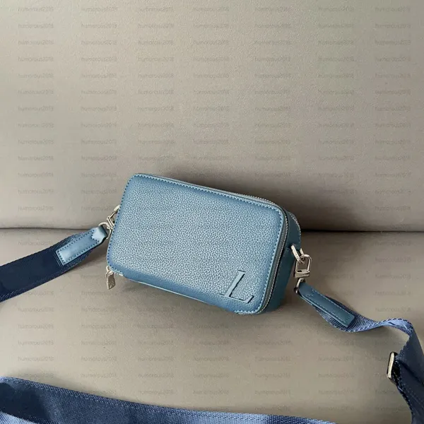 Mini borsa di design Alpha Wearable Camera Borsa a tracolla Portafoglio da uomo Borsa in pelle PU nera La borsa a tracolla singola M59161