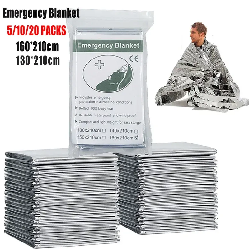 Överlevnad 160*210 cm Emergency Filt Survival Outdoor First Aid