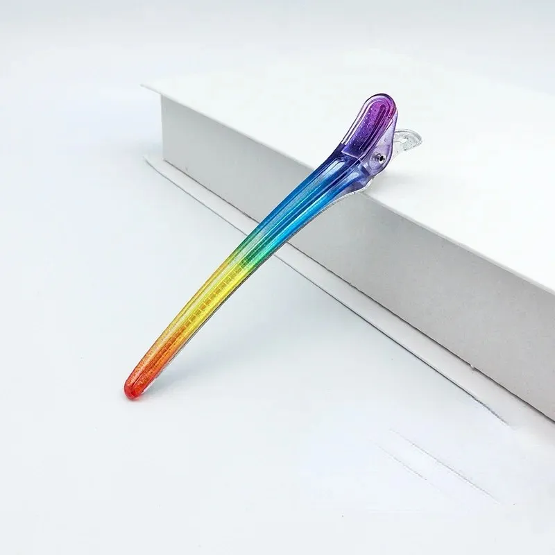 Rainbow Hairpin Fixed Styling Clip Flat Duck Mouth Hair Clips Pro Salon Hairdressing Clip Accessories DIY Home