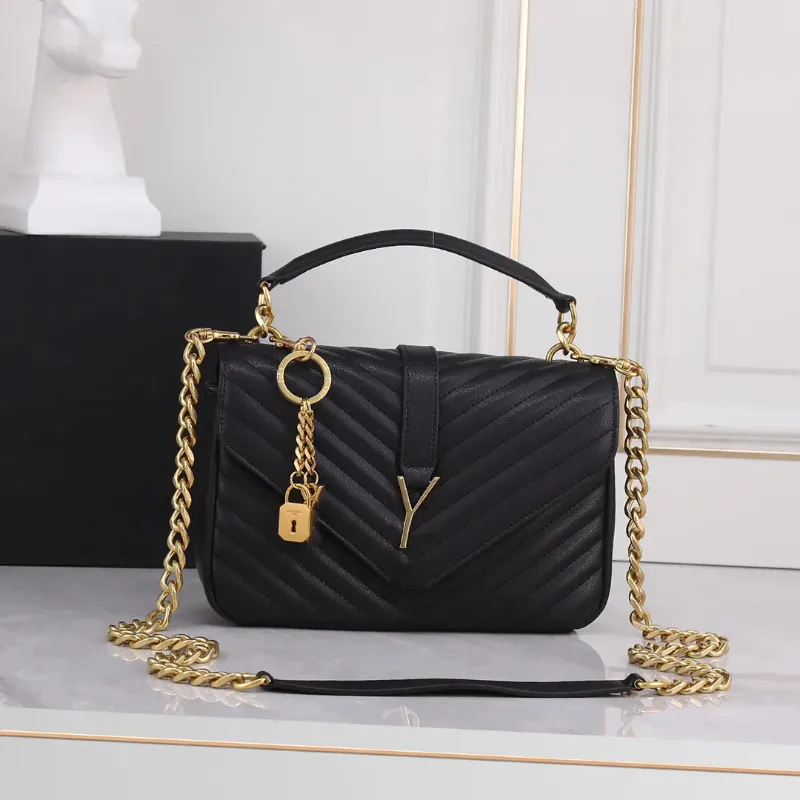 Luxe handtas schoudertas merk topontwerper naad echt leer dames metalen ketting zwart bruin Clamshell Messenger Chain Bag