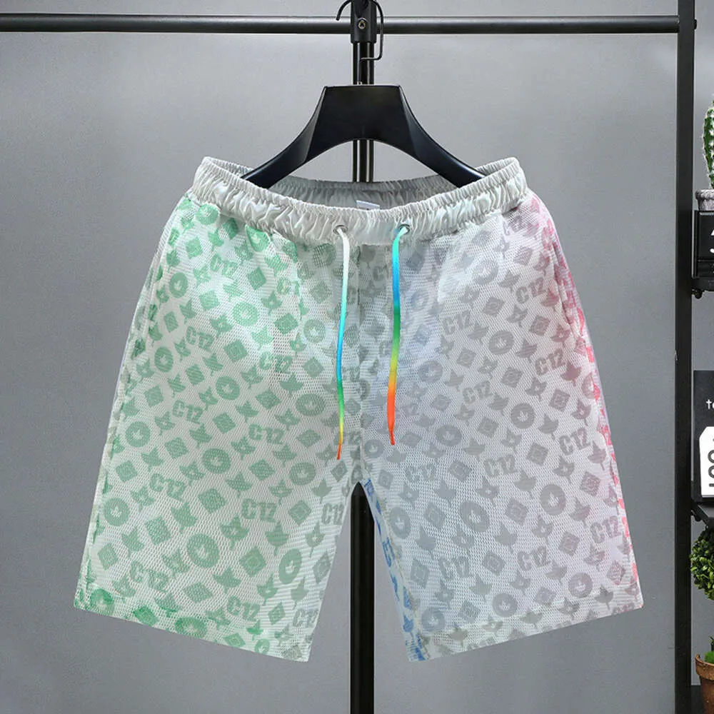 Ice Silk Shorts For Men's Summer New Par Thin Loose Large Medium Quick Torking Trendy Beach Split Pants