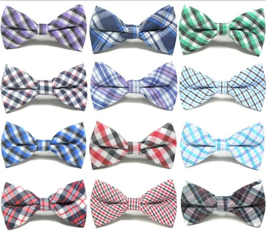 New Style Plaid Kids Bowtie Cotton Children Bowties Baby Kid Classical Pet Dog Cat Striped Butterfly Child Bow tie GA1045065492