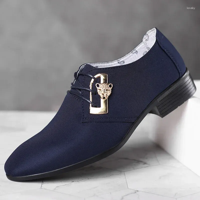 Sapatos de vestido elegante homem homens couro normal mocassins italianos para sapato casual apontou toe azul designer masculino