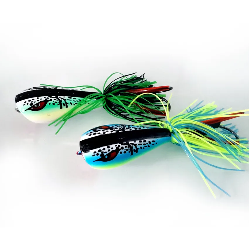 Thunderfrog ABS-Hartfrosch mit Doppelhakenköder Luya-Süßwasserköder Anti-Hängegras-Schwarzfisch Schwarzes Angelgesicht sechs Farben