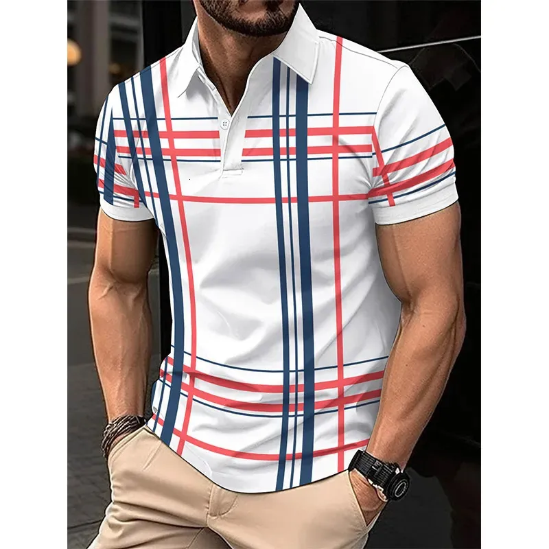 KPOP Fashion Style Harajuku Slim Fit Tops Lose Casual All Match T-Shirts Bedrucktes Revers Knopfgitter Kurzarm POLO Shirt 240320