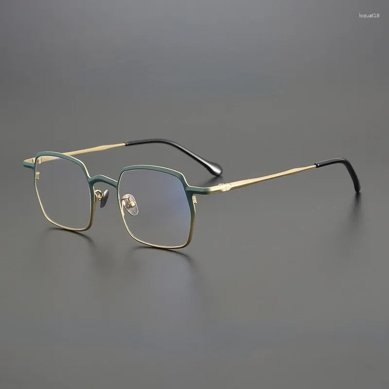 Lunettes de soleil Frames Japon Irregular Square Designer Fashion Eyeglass Men and Women Titanium Extra-Light Lunets