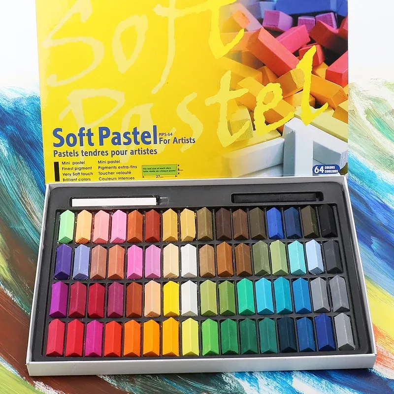 Penselen 32/48/64 kleuren Gemakkelijk te gebruiken Zacht krijt Pastelpoederborstel Make-up Haarkleuring Kleurpotloden Mps-serie Korte pastelschilderkrijtset