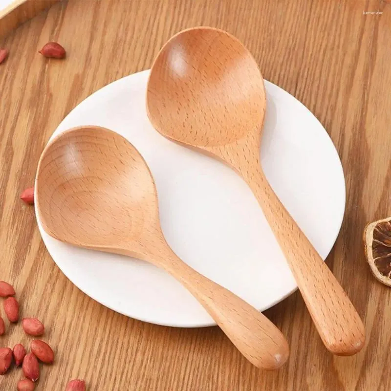 Cucchiai 1 pezzi Easy pulizia miscelazione di utensili da cucina forniture da cucina per porridge zuppa cucchiaio in legno che servono stoviglie