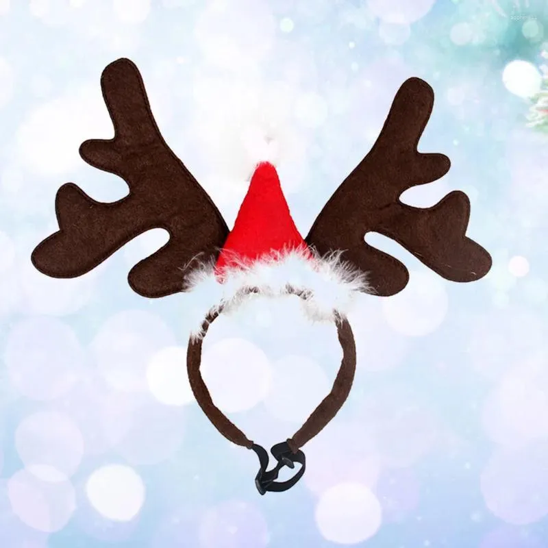 Dog Apparel Pet Christmas Head Decor Headband Antler For Festival Dress Up Antlers (Red Pattern)