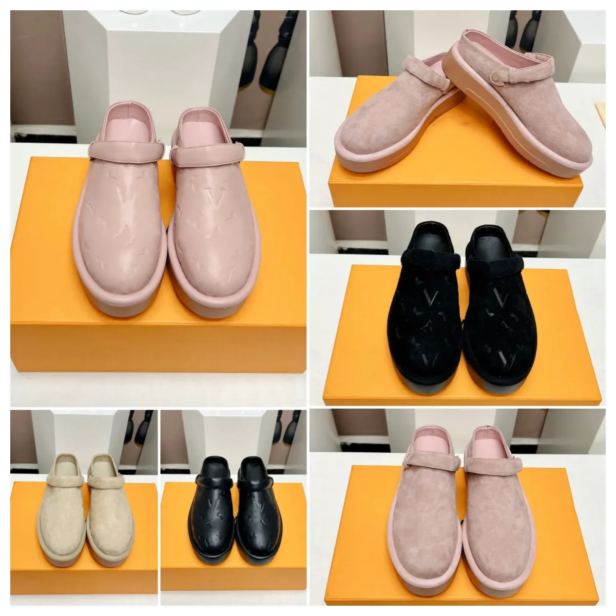 Diseñadores Piscina Sandalias para mujer Sunset Flat Comfort Correa delantera Zapatillas Diapositivas para hombre para mujer Cubra los dedos de los pies Superficie de gamuza de alta calidad Moda Fácil de usar unisex rosa