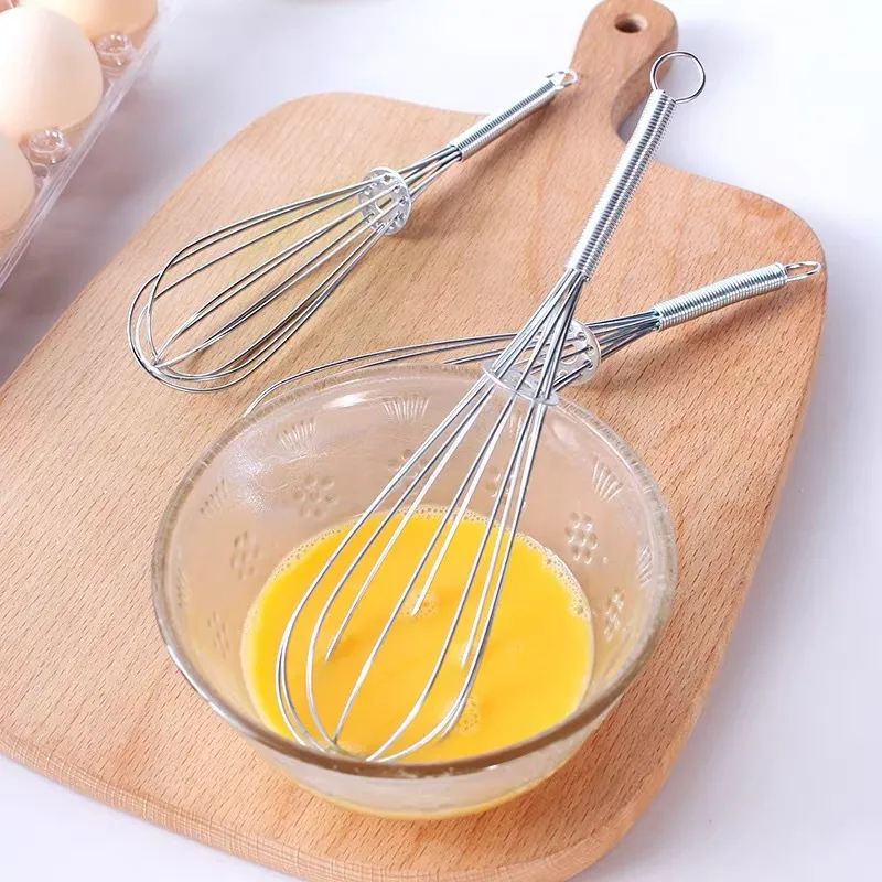 Manual Egg Beater Mini Manual Spring Handle Egg Beater Three-line Egg Blender Kitchen Household Beater