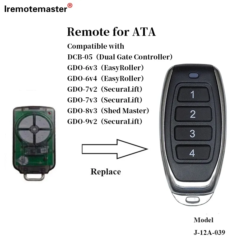 ATA PTX5V1 Garage Door 433.92 Mhz Remote 433.92MHz Triocode EasyRoller