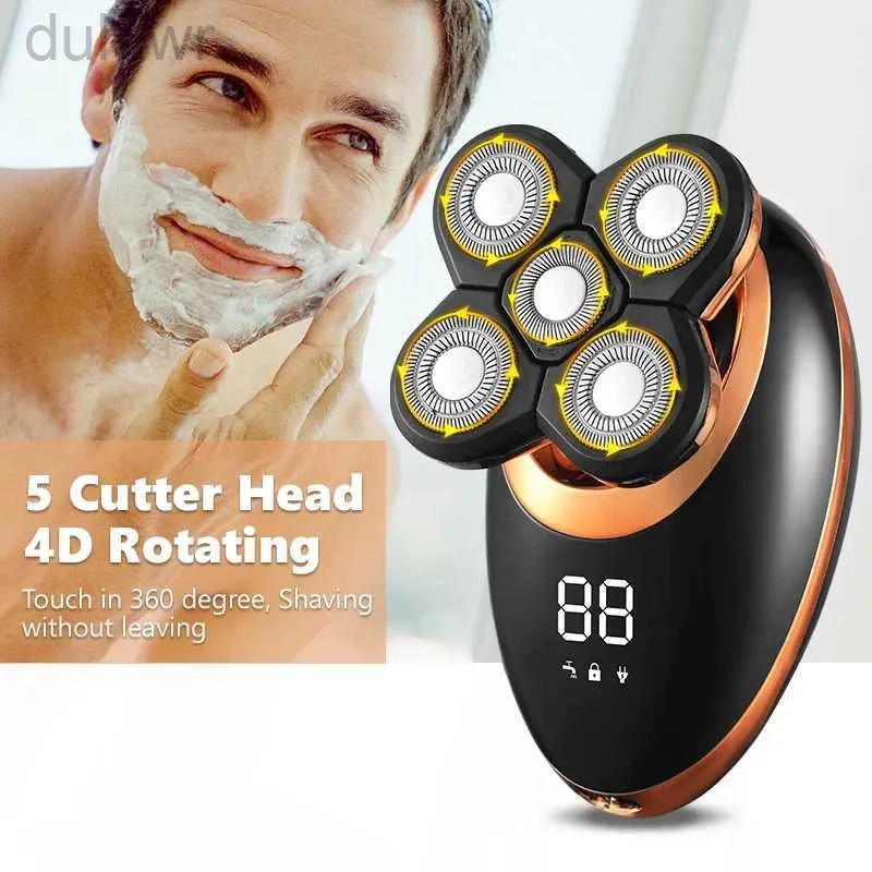 Rasoirs électriques 3 en 1 rasoir professionnel USB Rechargeable lavable hommes cinq têtes flottantes rasoirs tondeuse à cheveux nez oreille tondeuse 2442