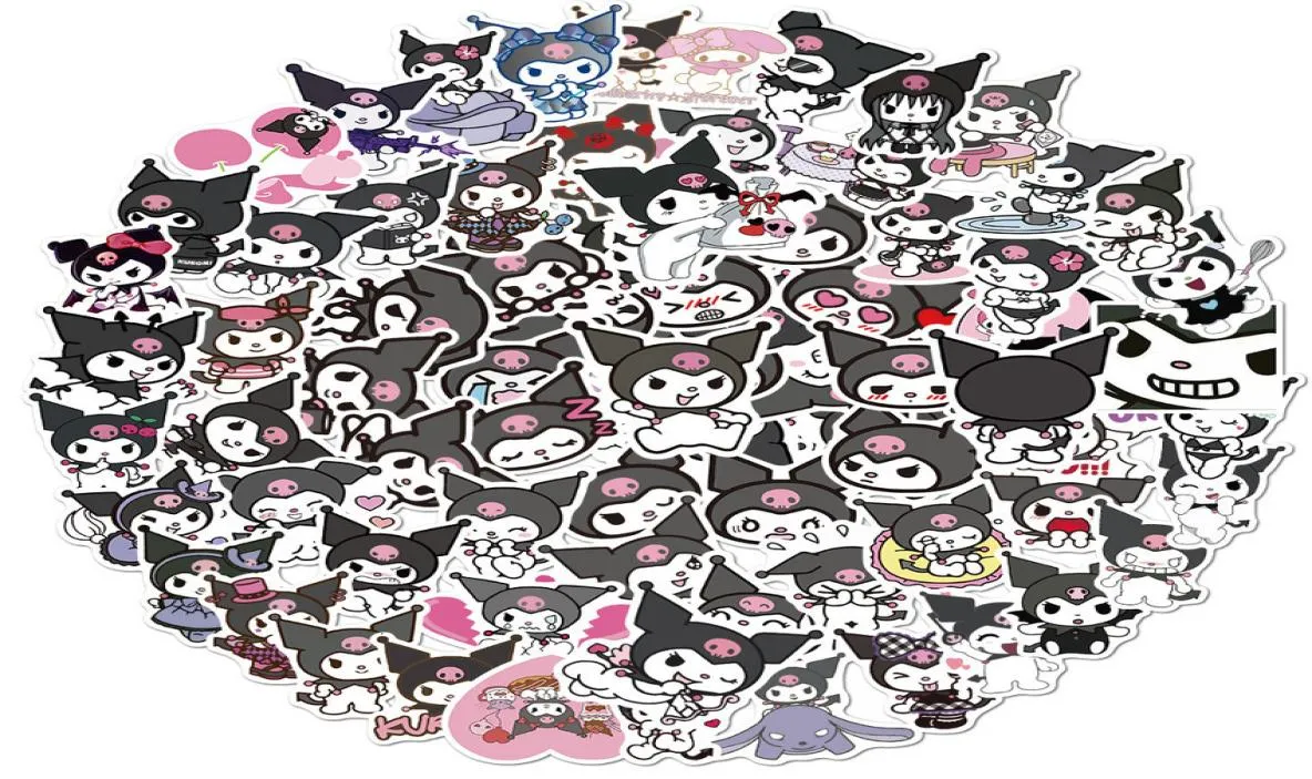 100 pièces de dessin animé Coolomi Kuromi Graffiti autocollants Skateboard guitare étanche sans colle autocollant EZB25125756