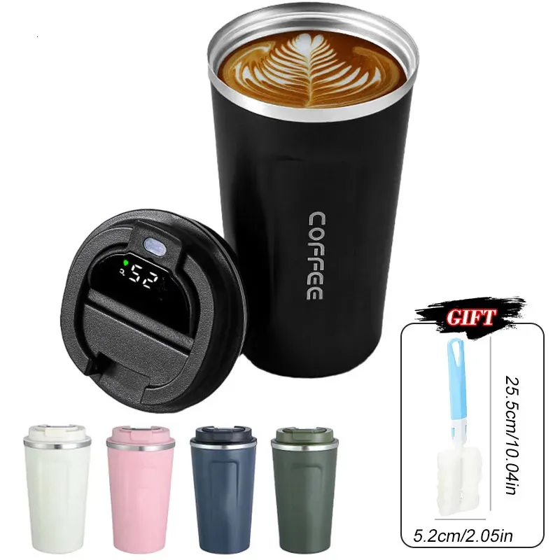 510ML Intelligent LED affichage de la température en acier inoxydable tasse à café mesure isolation voiture extérieure Portable 240402