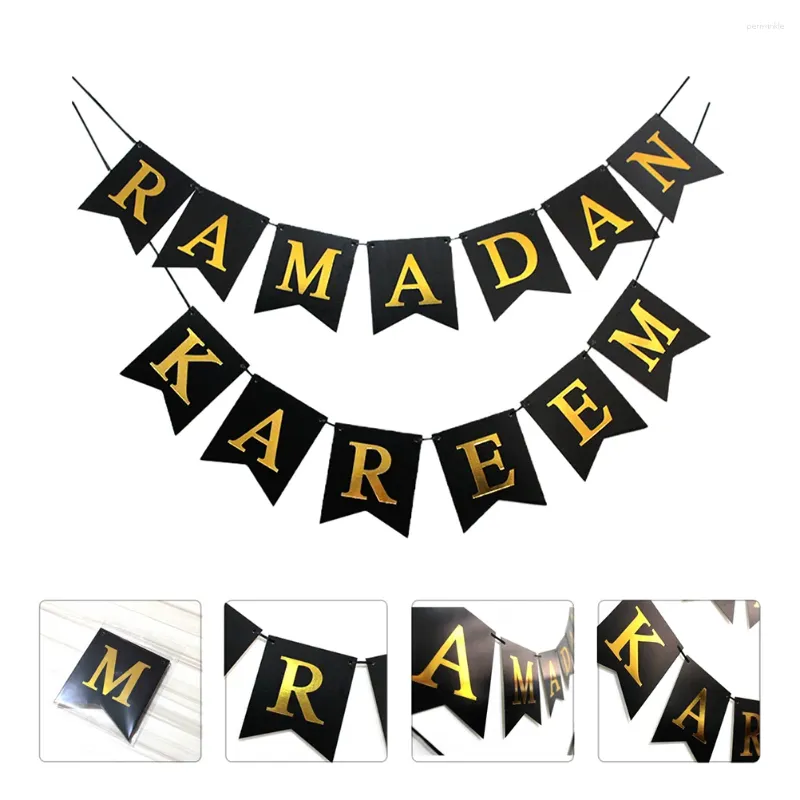 Feestdecoratie Eid Latte Mubarak Bunting Vlag Benodigdheden Ramadan Papier Banner Ornament