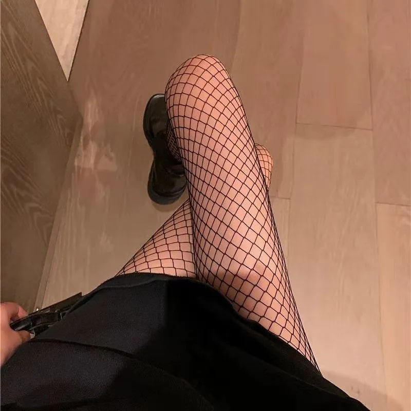 Women Socks Hosiery Women's Stockings High Waist Tights Sexy Fishnet Thigh Highs Nets Lace Garter Pantyhose Female