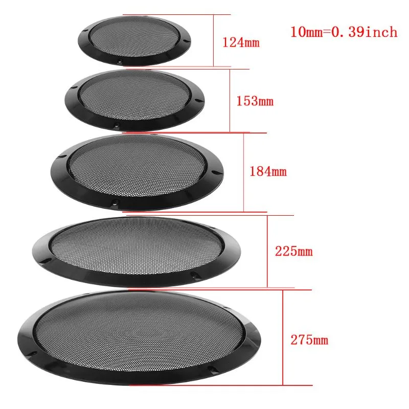 Grille De Protection Pour Enceinte, Set De 2 Cercles Métal Noir, Style Industriel – 6.5/8 Pouces