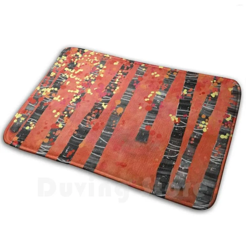 Tapijten Berken - Herfst Bos Abstract Landschap Zachte antislipmat Tapijt Tapijt Kussen Aspens Herfst