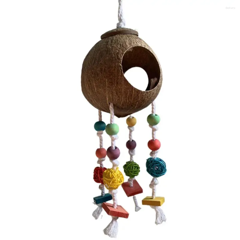 Outros suprimentos de pássaros útil saudável fino acabamento atraente papagaio de três vias bola de madeira rasgando brinquedos mordida brinquedo ampla aplicabilidade