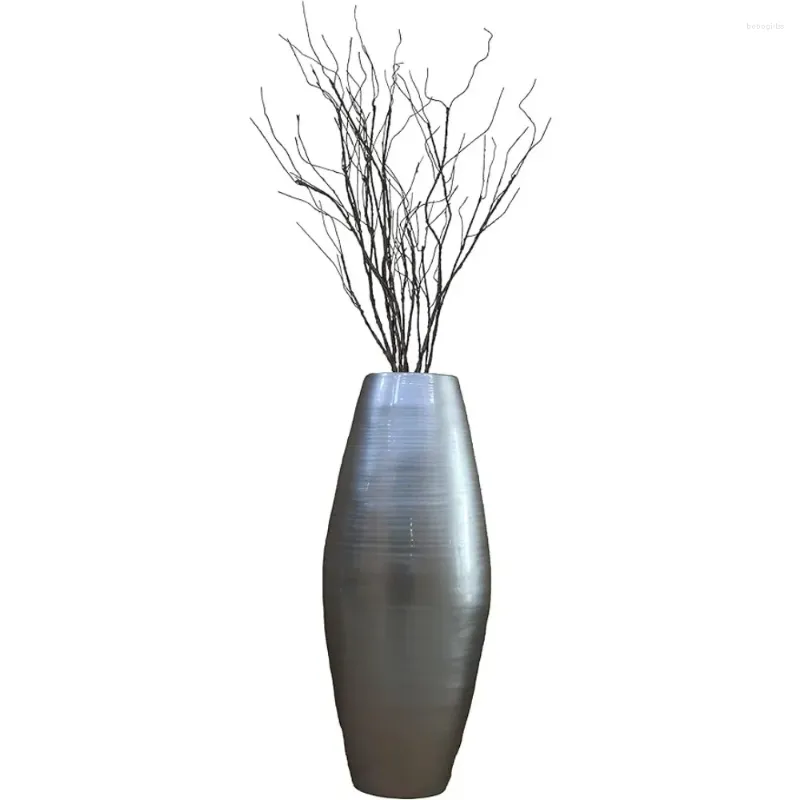 Vasos para jantar vaso de bambu piso cilindro decoração para casa sala estar 27 Polegada prata frete livre decoração jardim