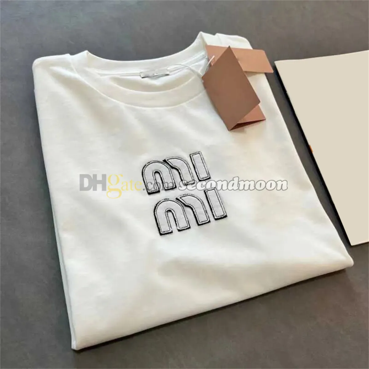Damen-T-Shirt mit Rundhalsausschnitt, Buchstaben-Stickerei, Luxus-T-Shirts, Frühlings- und Sommer-Kurzarm-T-Shirts