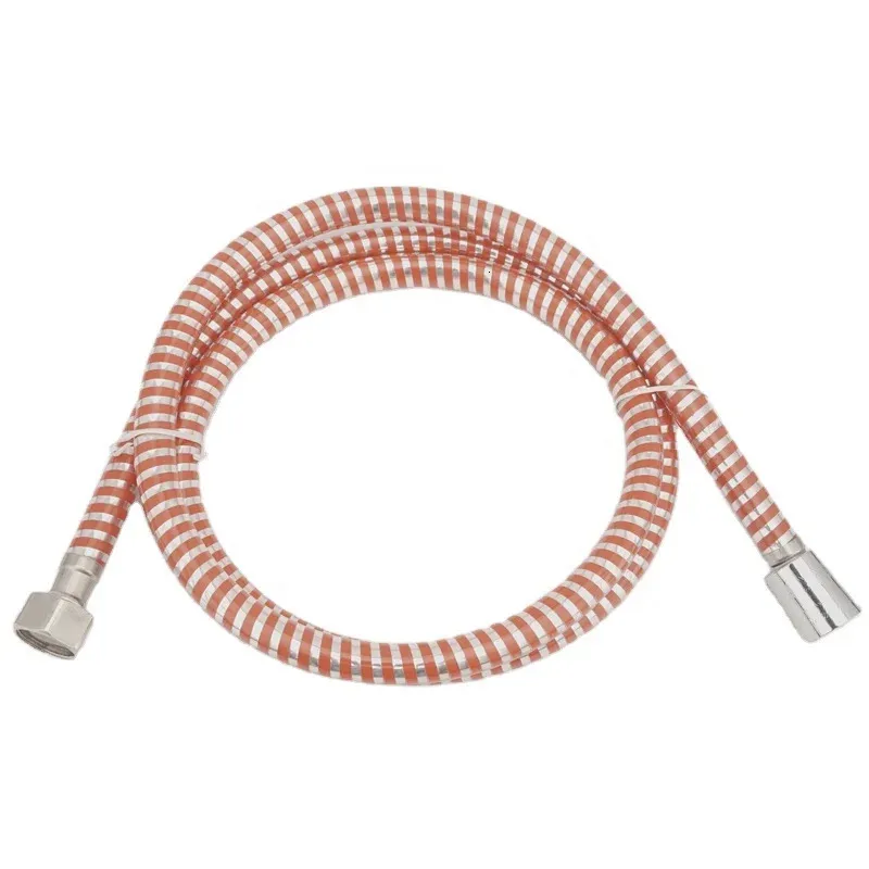 15 m Écrou En Laiton En GrosOrange Rayures En Acier Inoxydable Bonne Qualité 25 Pouce Flexible Pvc Douche Salle De Bains Tube Tuyau Tuyau 240325