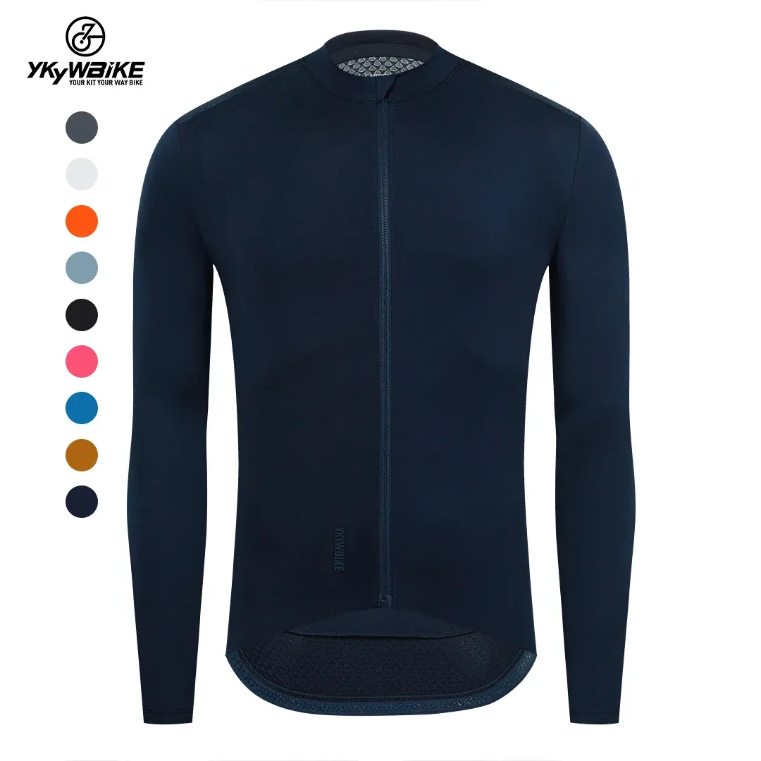 Sets Ykywbike Autumn Pro -Team Black Long Sleeve Jersey Race 2022 Radsport Jersey Fahrrad Fahrradkleidung Italien Mesh Stoffhülle