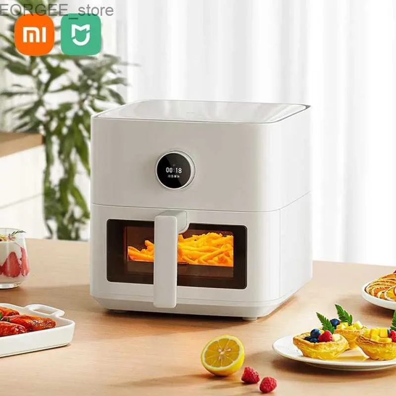 Air Fryers MIJIA Air Fryer 5.5L Visual Edition Visualization Window Cooking 360 Hot Air without Flipping Innovative Degradation Mode Y240402