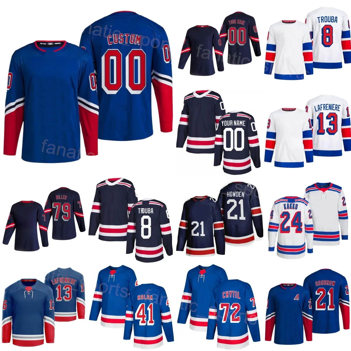 Série de stade de hockey 2024-2025 72 Filip Chytil Maillots Femmes Enfants Homme 79 KAndre Miller 24 Kaapo Kakko 21 Barclay Goodrow 8 Jacob Trouba 23 Adam Fox Reverse Rétro