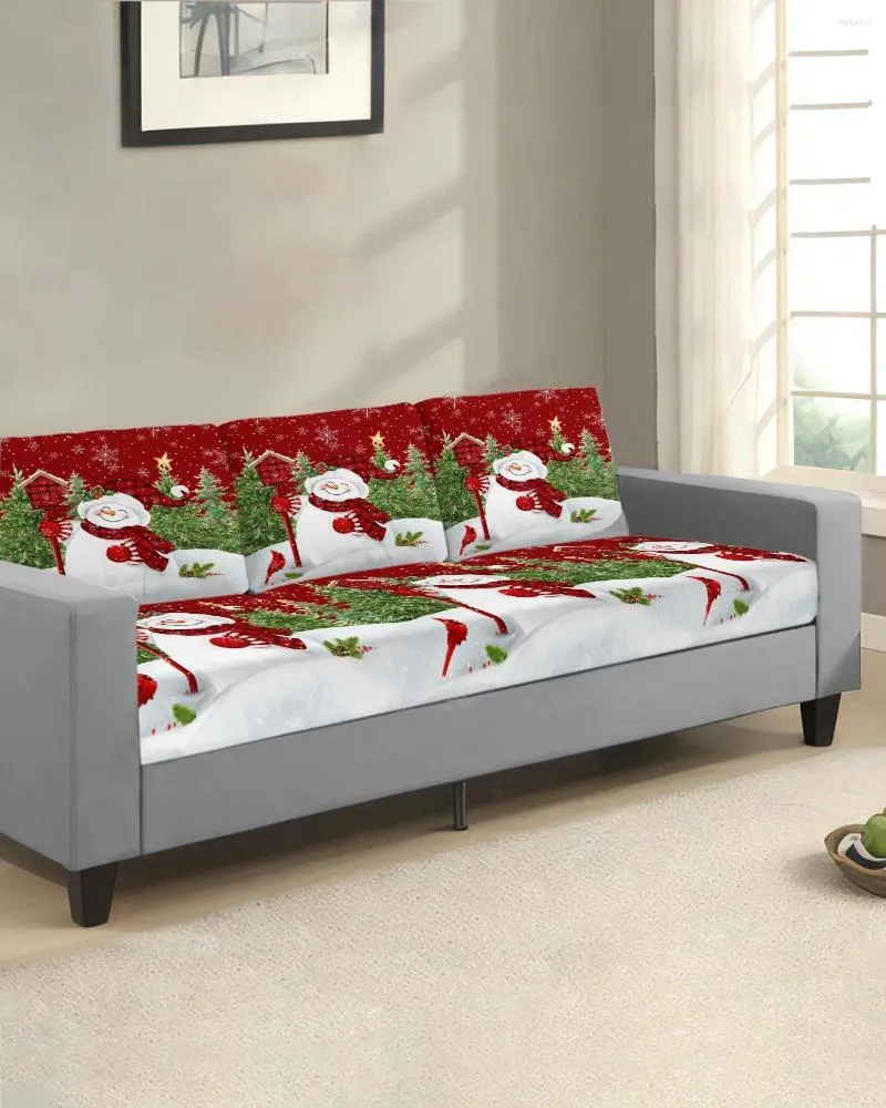Stol täcker jul snögubbe träd robin säte kudde täcke soffa skydds stretch tvättbara avtagbara slipcovers