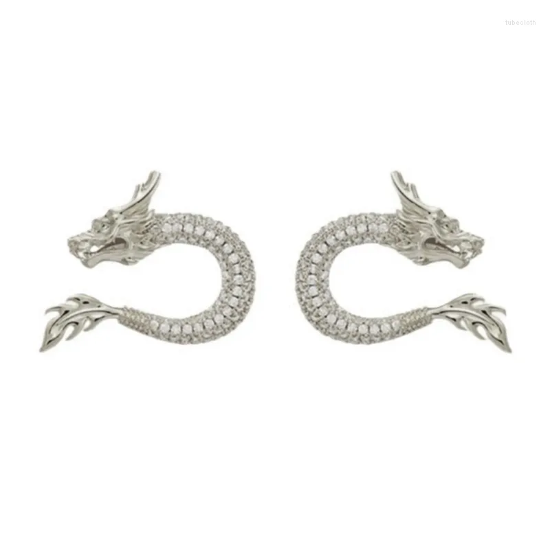 Stud Earrings Exquisite Chinese Dragon Ear Studs Unique Rings Adornment Fashionable And Personalized Jewelry Charm