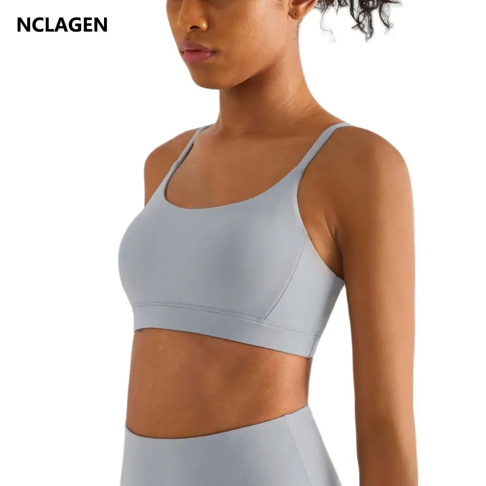 Reggiseni NCLAGEN Reggiseno sportivo Donna sexy 2022 Nuovo Yoga Camicetta Allenamento Intimo Palestra Corsa NakedFeel Crop Canotte Active Wear Canotta