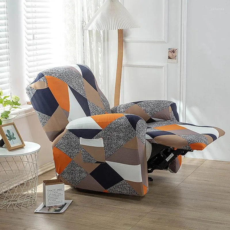 Stol täcker 4st/set recliner slipcovers med sidoficka sträckande soffa tryckt möbelskydd