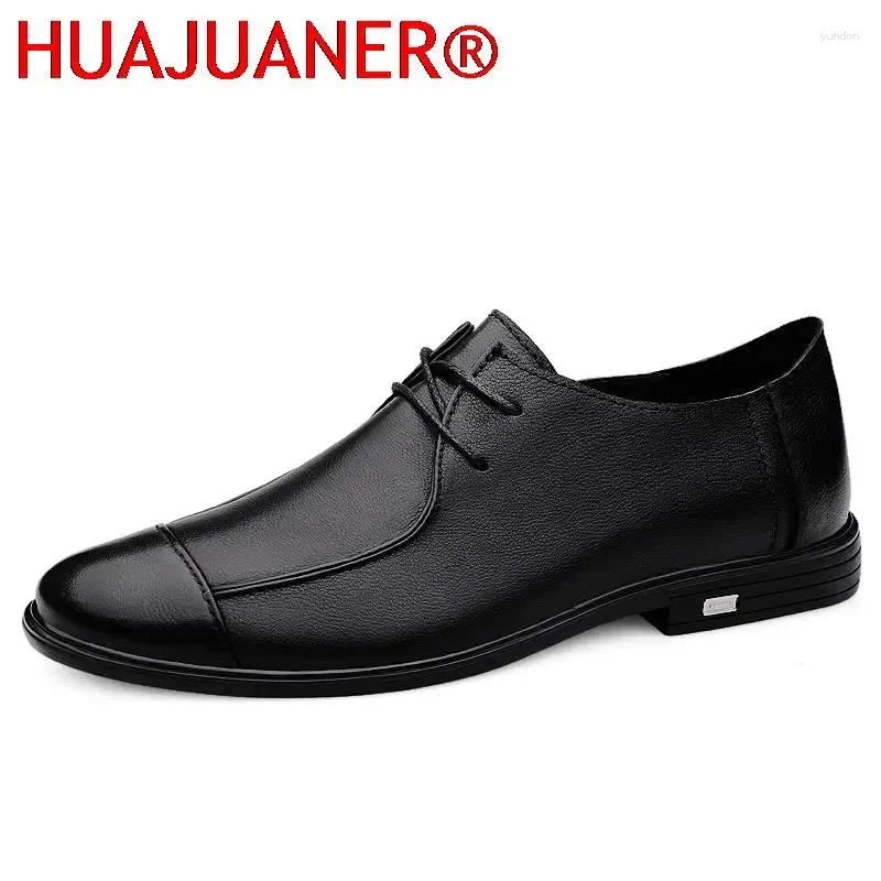 Casual Shoes Ly oryginalny skórzany rozmiar 36-46 Wysokiej jakości Oxfords Soft Anti-Slip Driving Man Business Oxford dla mężczyzn