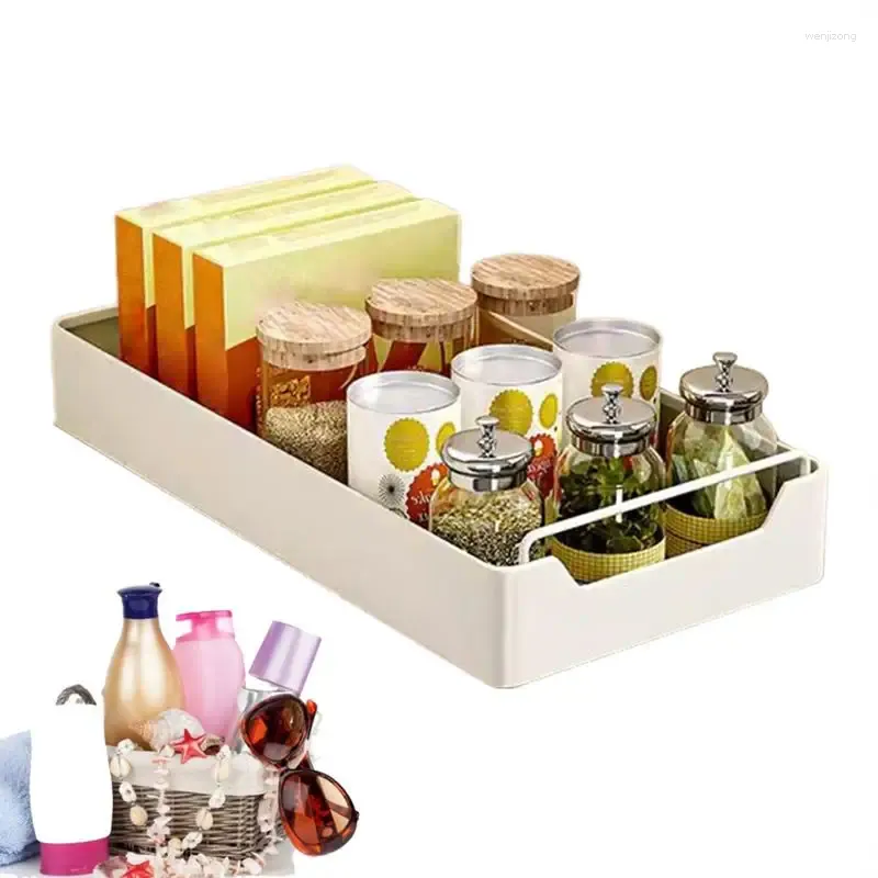 Kitchen Storage Drawer Wooden Rack Wall-Mounted Can Jar Organizer Household Supplies Pull-out Utensils Holder Silverware