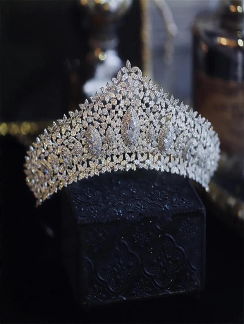 Real 3A Zircon wedding Crowns Tiaras headpieces for brides womens birthday party headdress accessories girls jewllery bridal jewel4728783