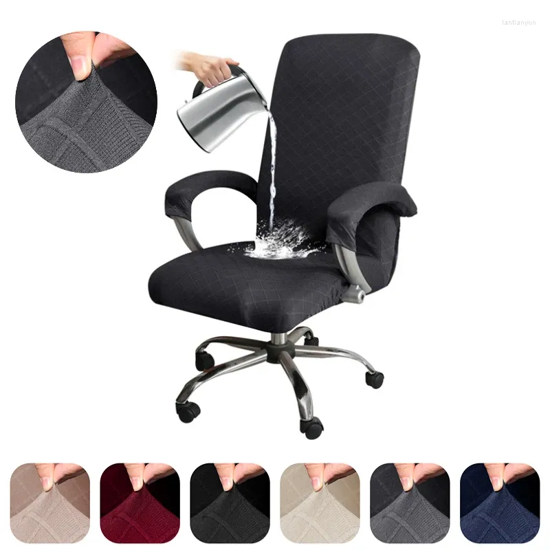 Chair Covers Water Repellent Stretch Office Cover Elastic Computer Seat Case Gaming Armchair Slipcovers With Armrest L/XL