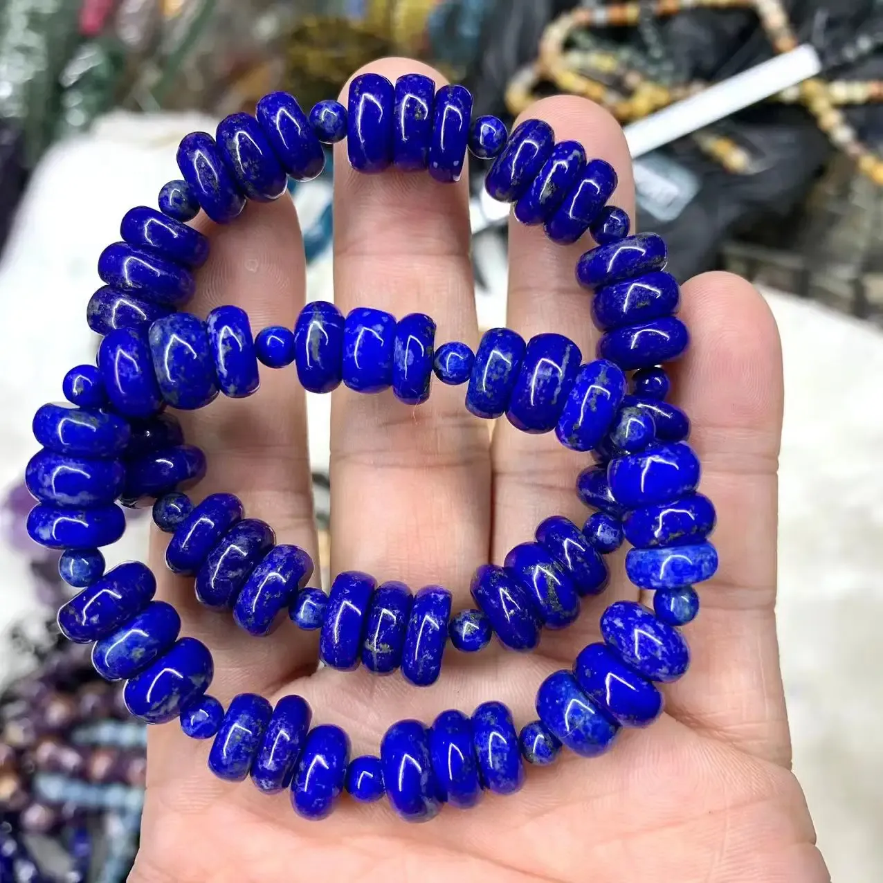 Armreifen AAA Qualität natürlicher Lapis Lazuli Steinarmband natürliches Edelsteinarmband DIY -Schmuckarmband für Frau für Mann Großhandel!