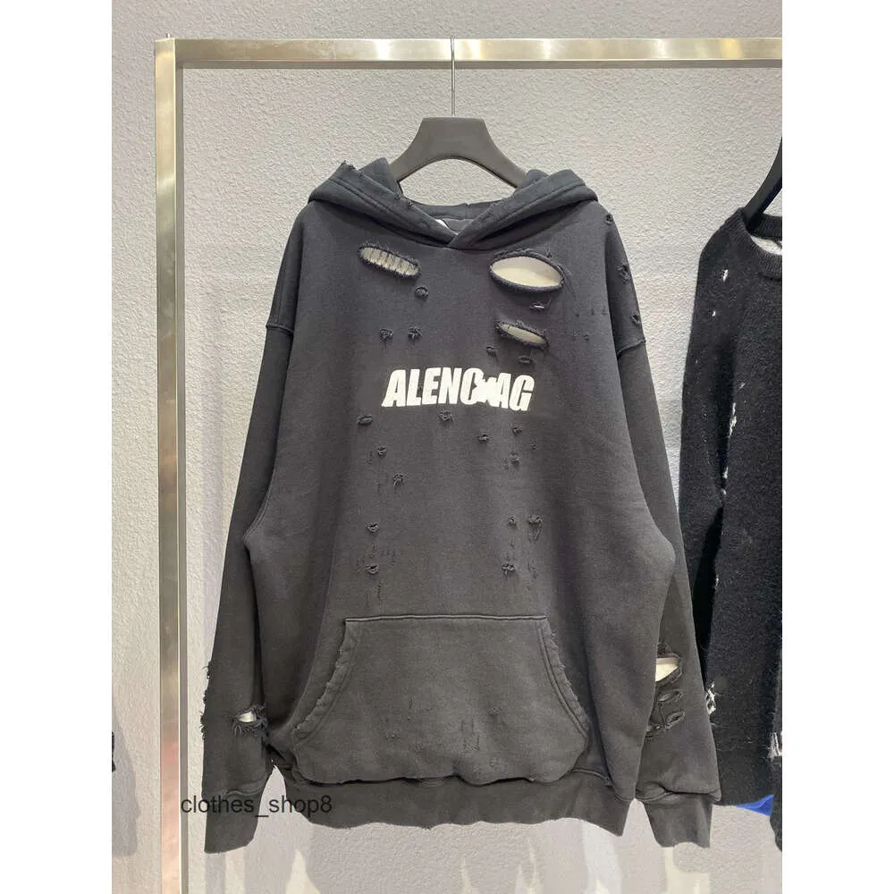 Ontwerper Hoodie Balencigs Fashion Hoodies Hoody Mens Sweaters Hoge kwaliteit Versie Nieuwe Custom Weaving Dyeing Dikke OFT en comfortabele fashionab GN0H