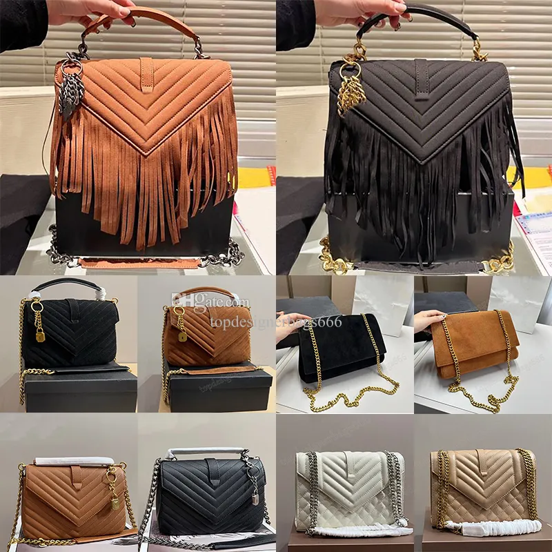 College In Quilted Leather Bag Suede Reversible Kate Chain Shoulder Bags Handbag Luxury Designer Black Flap Magnetic Snap Crossbody Women Purse